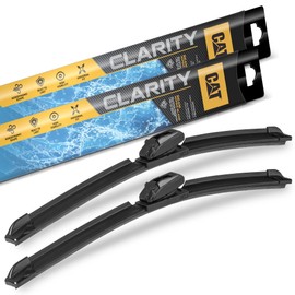 CAT C2.0 Wiper Blades (2-Pack), Front or Rear Wiper Blades for Cars SUVs Trucks, Direct OEM Replacement, Heavy Duty Streak-Free All Seasons Silent Crystal Clear Easy Installation - 24" + 22"