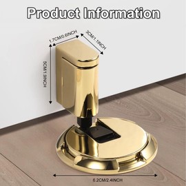 Magnetic Door Stop Punch-Free Windproof Door Stopper Mechanical Floor Door Stopper No Drilling Mechanical Door Stoppers Floor Doorstop for Heavy Duty Door Bottom Carpet Tile (Gold)