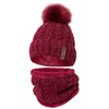 LCZTN Womens Pom Beanie Hat Scarf Set Girls Cute Winter