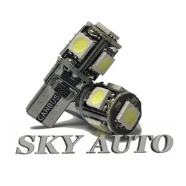 T10 Canbus Error Free Wedge 5-SMD 5050 Led light 6000k 6k 2825 158 192 168 194 (12 pcs, White)