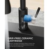 FORIOUS Black Touchless Kitchen Faucet with Soap Dispenser, Hands-Free, Smart