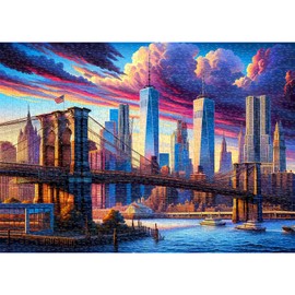 Hopgo Puzzle 1000 Pieces for Adults, Puzzle with Bridges at Sunset for Puzzle Lovers, Family Game, Jigsaw Puzzle 70 x 50 cm