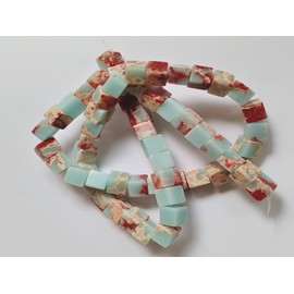 Square Stone Beads 4x4mm 1 Strand Loose Cube Beads for Jewelry Making Craft (4x4mm, Shoushan Stone Beads, 120409)