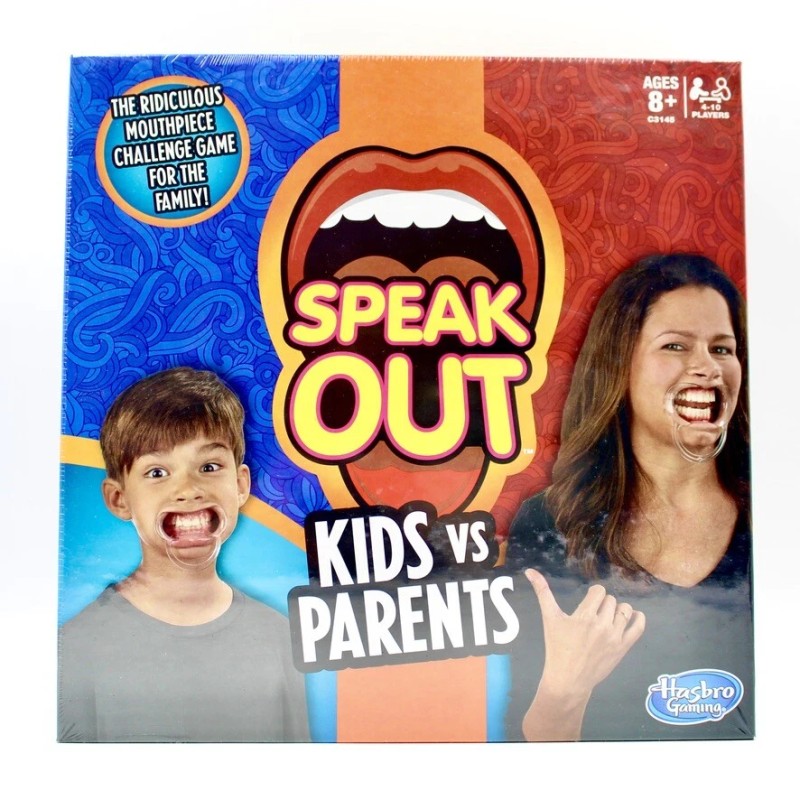 Hasbro Speak Out Kids Vs Parents Game Mouthpiece Family Challenge
