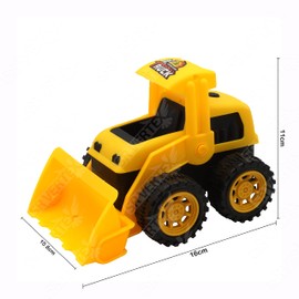HOVUK Plastic Construction Vehicle Toy Wheeled Loader for Kids in Yellow and Black, Realistic Engineering Play Set, Educational & Creative Toy for Boys Ages 3