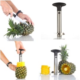 U Chef Descorazonador de piña de acero inoxidable Premium, Cortador y Extractor de piña en rebanadas, rebanador, ¡cortador de piña fácil de usar! Pineapple Slicer