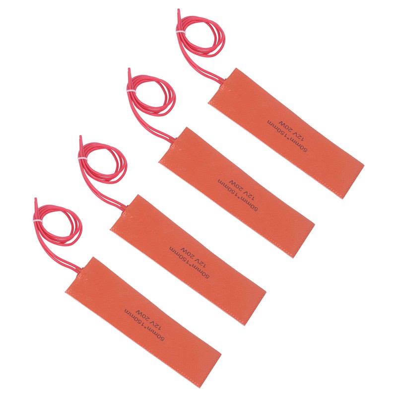 4 Pcs Silicone Rubber Heating Pad Flexible Silicone Heater Mat