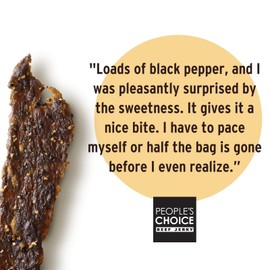 People’s Choice Beef Jerky – Tasting Kitchen – Cowboy Peppered – Sweet & Smoky – 9g Protein – Made in USA – 1 Pound (16 oz) Bag