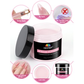 EBANKU Acrylic Powder, 120g/4.23oz Natural Pink Acrylic Nail Powder Large Capacity Professional Nail Powder for Nail Acrylic Extension, Nail Carving, Long-Lasting, No Nail Lamp Needed