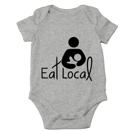 AW Fashions Eat Local- Breastfeeding Cute Novelty Funny Infant One-Piece Baby Bodysuit