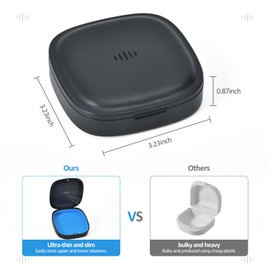 2 Pack Retainer Case Aligner Case Vent Holes Removable Silicone Black Blue
