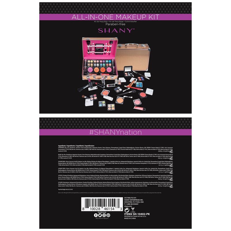 SHANY Carry All Makeup Train Case with Pro Teen Makeup