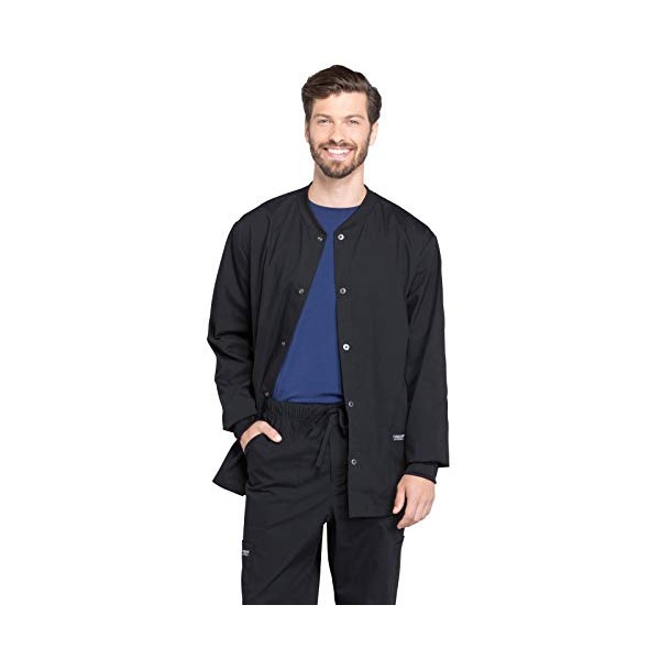 Cherokee Men Warm Up Scrubs Jacket Workwear Professionals Snap Front