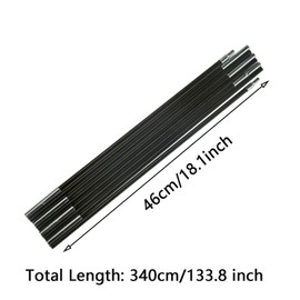 Wmzjnljy 340cm/133.8 inch Camping Tent Poles Flexible Replacement Fibreglass Pole Kit Universal 8 Sections Fiberglass Camping Tent Pole Bars Camping Awning Poles for Camping Hiking(Z27-2)