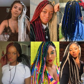Leeven 3 Packs Pre Stretched Braiding Hair Extension for Woman 30 Inch EZ Braids Yaki Braiding Hair 3 Tones Pre Stretched Ombre Braiding Hair 1B3027#