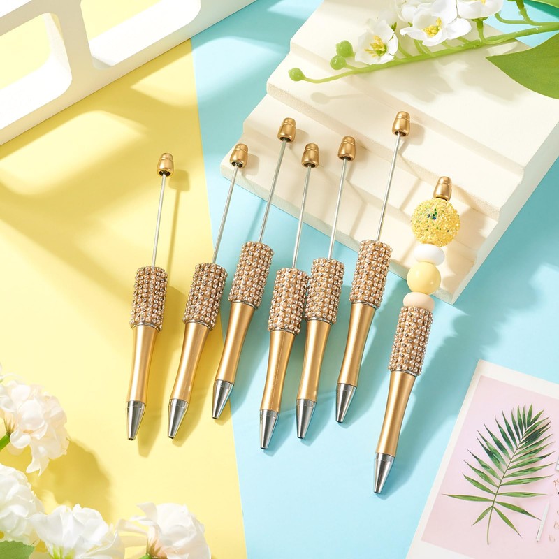 Beadthoven 10pcs Pearl Diamond Beadable Pens, Rhinestone & Crystal Bling