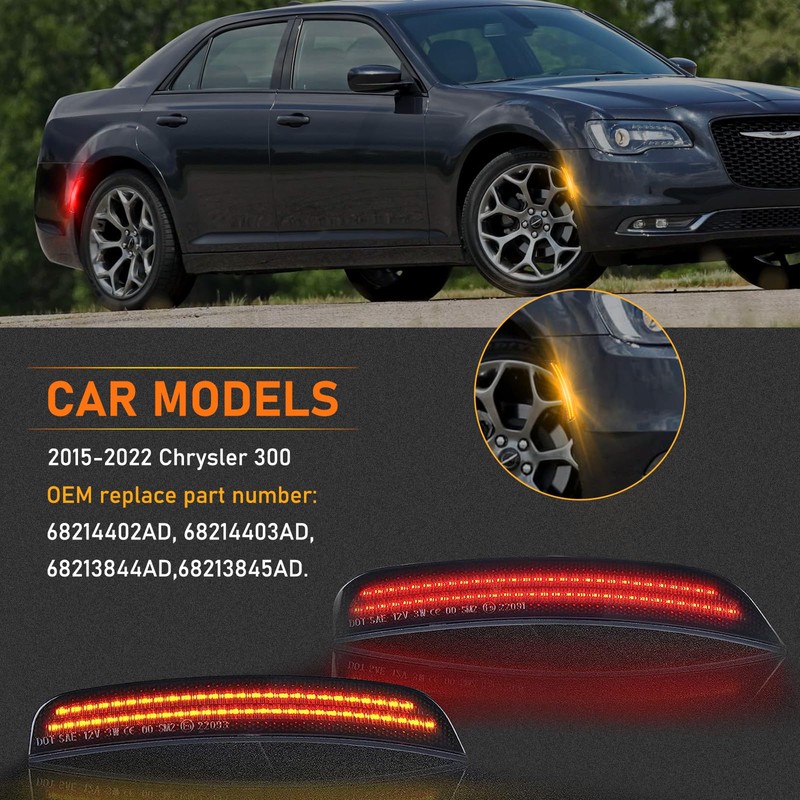 POPMOTORZ Full LED Front Rear Side Marker Lights Kits 4