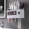 Wall Mounted Toothbrush Holder Multi Function Magnetic Absorption Bathroom Storage