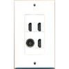 RiteAV - 3 Port HDMI 1 Port Toslink Wall Plate