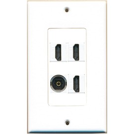 RiteAV - 3 Port HDMI 1 Port Toslink Wall Plate Decorative