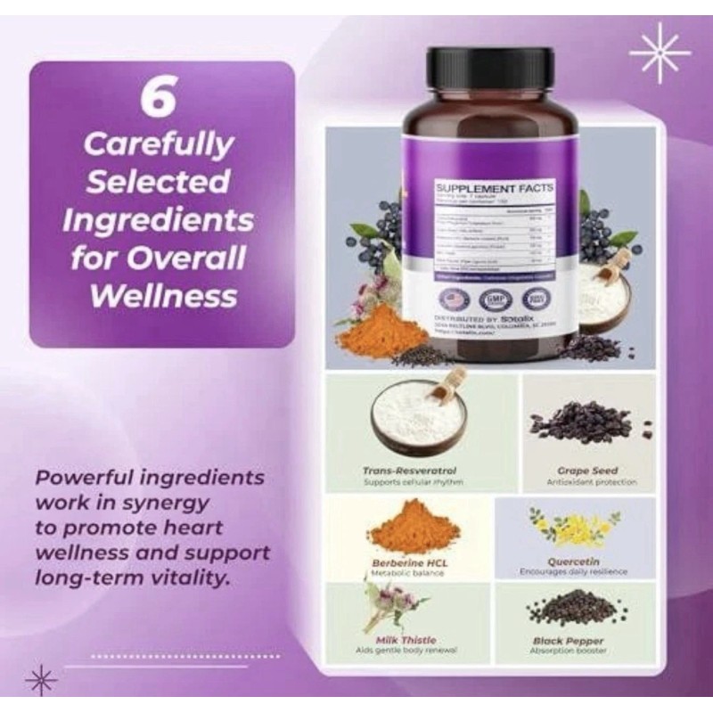 Sotalix Resveratrol +Grape Seed +Buercetin +Berberine & Milk Thistle –150