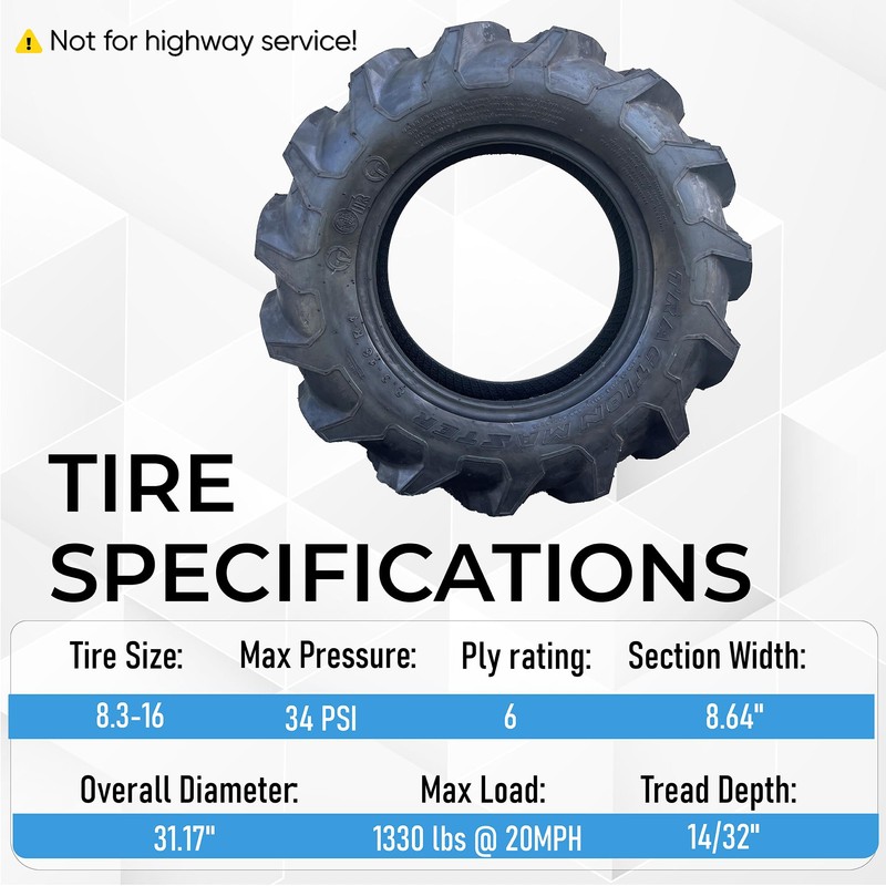 Traction Master 6 Ply R-1 Tire (8.3-16)
