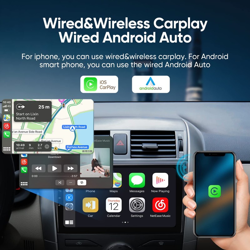 for Toyota Corolla Car Radio 2008-2013 | Wireless CarPlay Android