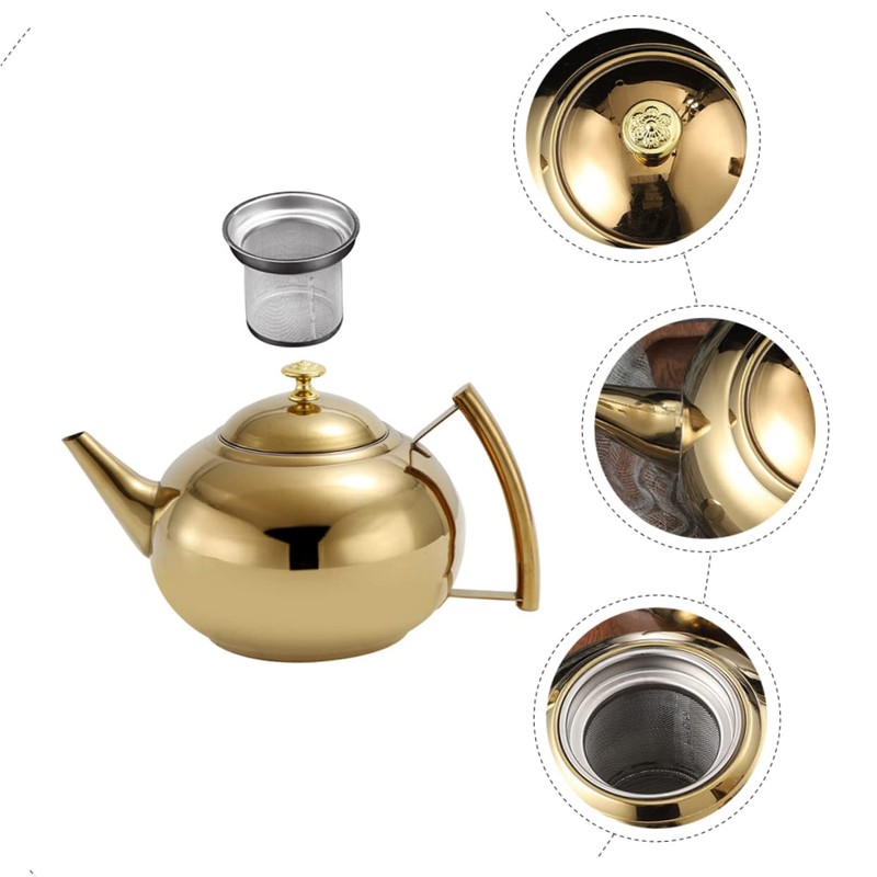 Gatuida Elegant Stainless Steel Teapot Tea Sets for Women Tea