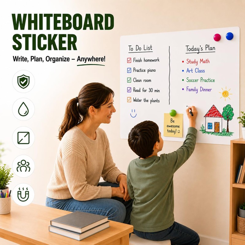 Babenoun Magnetic Dry Erase Board Contact Paper 24"x39" for Wall
