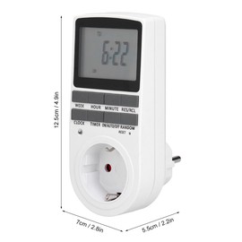 AIMALL Digital Timer Switch Socket Electric Programmable Power 240V AU Plug Clock, LCD Display, Up to 10 On/Off Programs