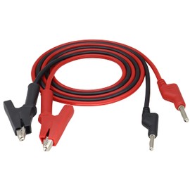HCFeng 18AWG 4mm Banana Plug to Alligator Clip Test Lead Wire Cable Silicone Banana Plug to Crocodile Alligator Clip Flexible Cable Test Probe for Multimeter Oscilloscope[1M/3.3ft]