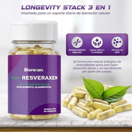 TRANS-RESVERAXEN 99% Trans-Resveratrol Puro | Complejo Antioxidante con Quercetina y Pimienta Negra