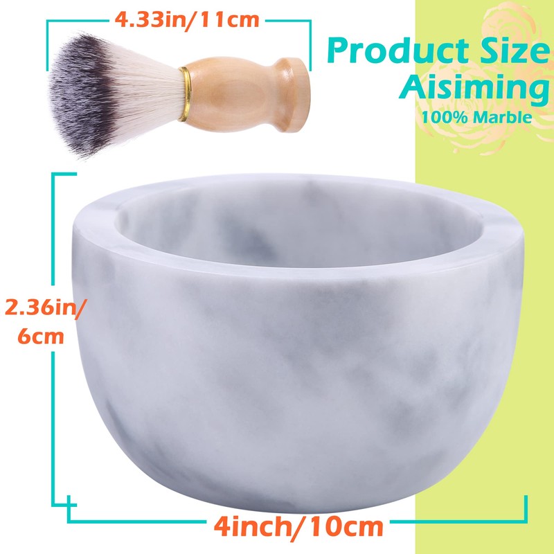 aisiming Marble Shaving Bowl for Shaving Soap & Cream, Shave