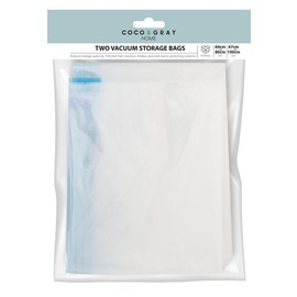 YöL Pack of 2 Vacuum Storage Bags Air Tight Compression Space Saver Zipper Clothes Bedding Pillows 60cm x 80cm, 67cm x 100cm