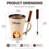 Ceramic Chocolate Fondue Mug Set with Dipping Fork, Mini Tea