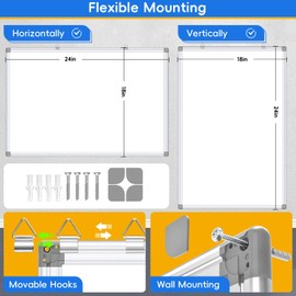 24x18 Inch Magnetic Whiteboard for Wall - Dry Erase Board with Aluminum Frame - Ideal for Office or Home Use