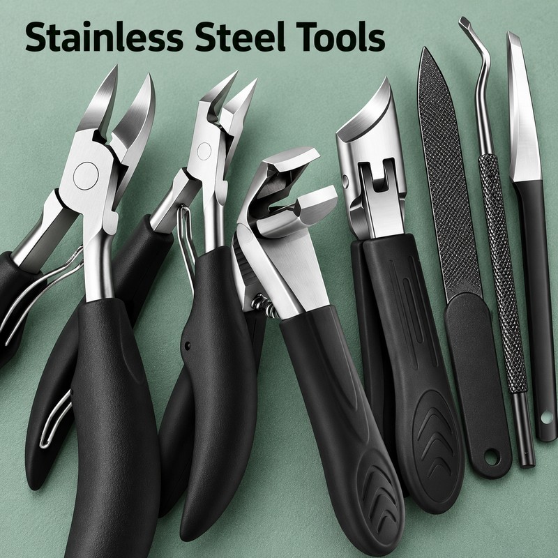 7pcs Stainless Steel Nail Care Tool Set – Manicure &