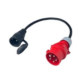 CusoTec CEE 16A High Current Plug to Schuko Coupling 230 V 3 x 2.5 mm² Rubber Hose Cable IP44