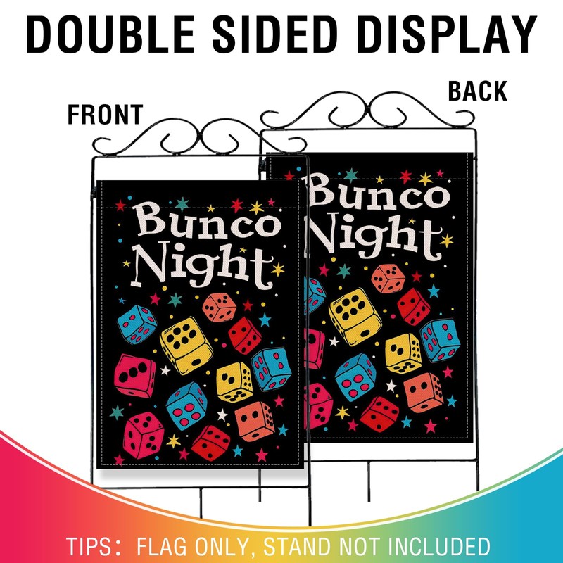 Bunco Night Large Decorative House Flag, Interests Game Dice Bingo