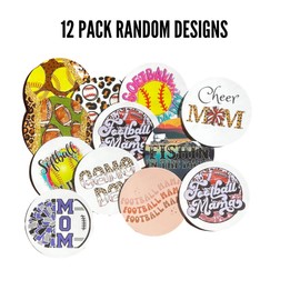 Sports Football Car Freshie Cardstock Cutout Rounds 2” in | 12 pk mixed, Scented Aroma Bead Bake w/Silicone Mold Design Softball Cheer Mom Baseball Fishing Manly