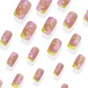 Yellow French Tip Press on Nails Medium Square Yellow Fake