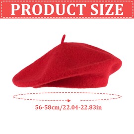 MIRKUZI Askenhats & Berets for Women Beret, Classic Solid French Beret, Women's Beret, Beret, Women's Hat, Classic Artist Beret, Summer Beret (Red)