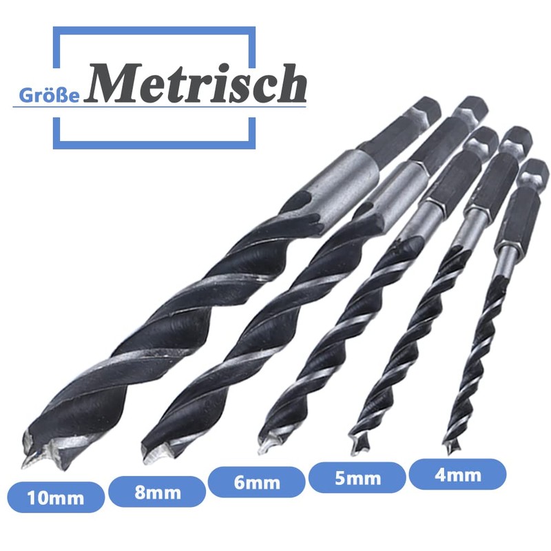 Mesee 10 Piece 1/4 Inch Hex Shank HSS Drill Bit