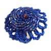 Avalaya 40mm Diameter/Blue Glass Bead Daisy Flower Flex Ring/Size M