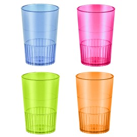 Zappy 48 1.5 oz Straight Wall Shooter Hard Disposable Plastic Shot Glasses Party Bar Glasses Wedding Cups Wine Glass Cocktail Champagne Martini Neon Party Cups Colored Drinking Glasses Shooter Glass