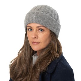 Stetson Surth Cashmere Winter Hat, High-Quality Wool Hat, Women's/Men, Knitted Hat Made of 100% Cashmere Wool, One Size 55-60 cm, Plain Colored Cap Autumn/Winter, cream white