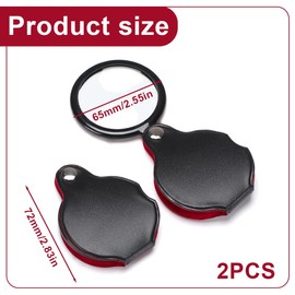 BEPSYOM 2 Stück tragbare Lupe, faltbare Lupe, tragbare Buchleselupe