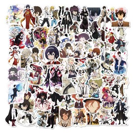 100PCS Bungou Stray Dogs Stickers, Vinyl Waterproof Classic Japanese Anime Themed Set for Laptop, Water Bottles, Helmet, Cartoon Pack Decals with Party Supplies Favors for Kids Teens