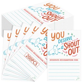 Motiskyy 200 Count Positive Shout Out Cards for Staff Teachers Students Employees Office Appreciation Recognition Reward Cards for Back to School or Work Bulletin Board(Lively)