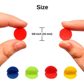 5/8 inch Self Adhesive Dots 600 pcs (300 Pairs) 4 Colors Round Hook and Loop Sticky Back Coins with Waterproof Sticky Glue Nylon Fabric Strong Fastener for Classroom Office Home Craft DIY Project